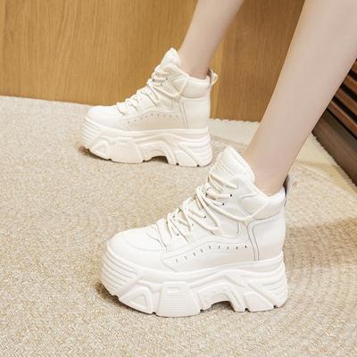 Sneakers alte con plateau da donna, modello invernale 2025, con fodera in velluto - Scarpe casual con suola spessa che valorizzano l'altezza