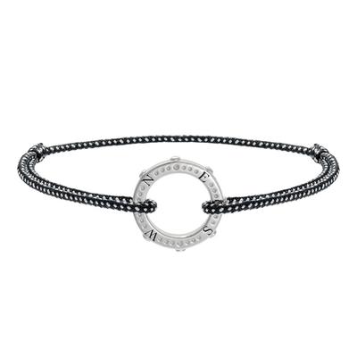 [R5730] - Handcrafted Silver Bracelet 'Navigation' Silver Gray (rhodium) - 20 Mm (NSEW)