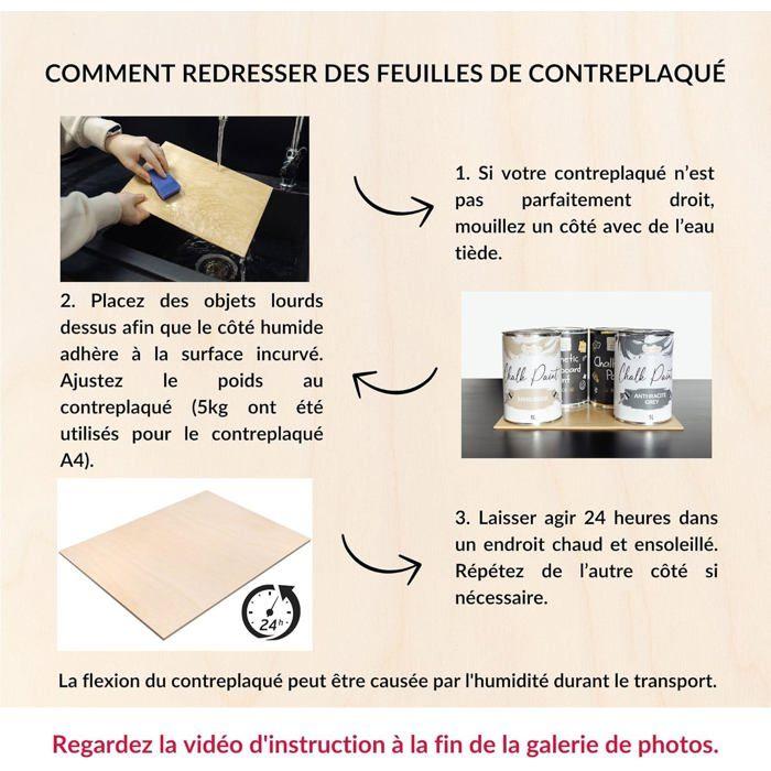Panneaux contreplaqué bouleau - CREATIVE DECO - A3 420x300x3 mm - Lot de 20 - Surface lisse - Découpe &amp; gravure