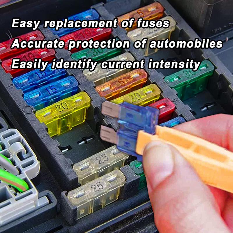 100PCS Automotive Blade Fuse 1A 2A 3A 5A 7.5A 10A 15A 20A 25A 30A 35A 40A Standard ATO/ATC Blade Fuse Fuse Block Accessories Fuses4