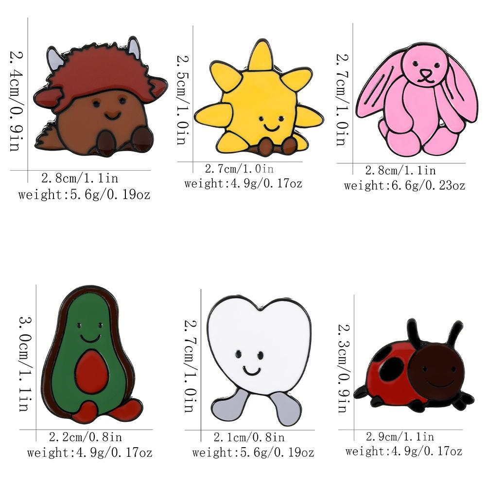 Cartoon Insect Figure Enamel Brooches Cute Funny Animal Personification Pins
