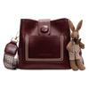 Niche design bag women pu new popular small square bag messenger bag retro versatile portable bucket bag