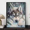 Wolf In The Snow Diamond Painting Set, 5D DIY Rhinestone Gemstone Cross-stitch Crafts and Artworks, Decorative Home Wall Murals