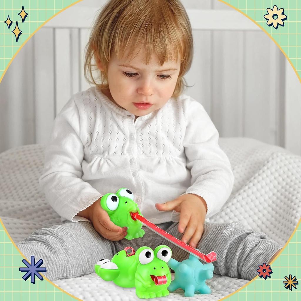 2pcs Stress Frog Toys Tongue Sticking Out Novelty Relief Squeeze Dinosaur Toy Sensory Toy Gift for Kids Adult Party