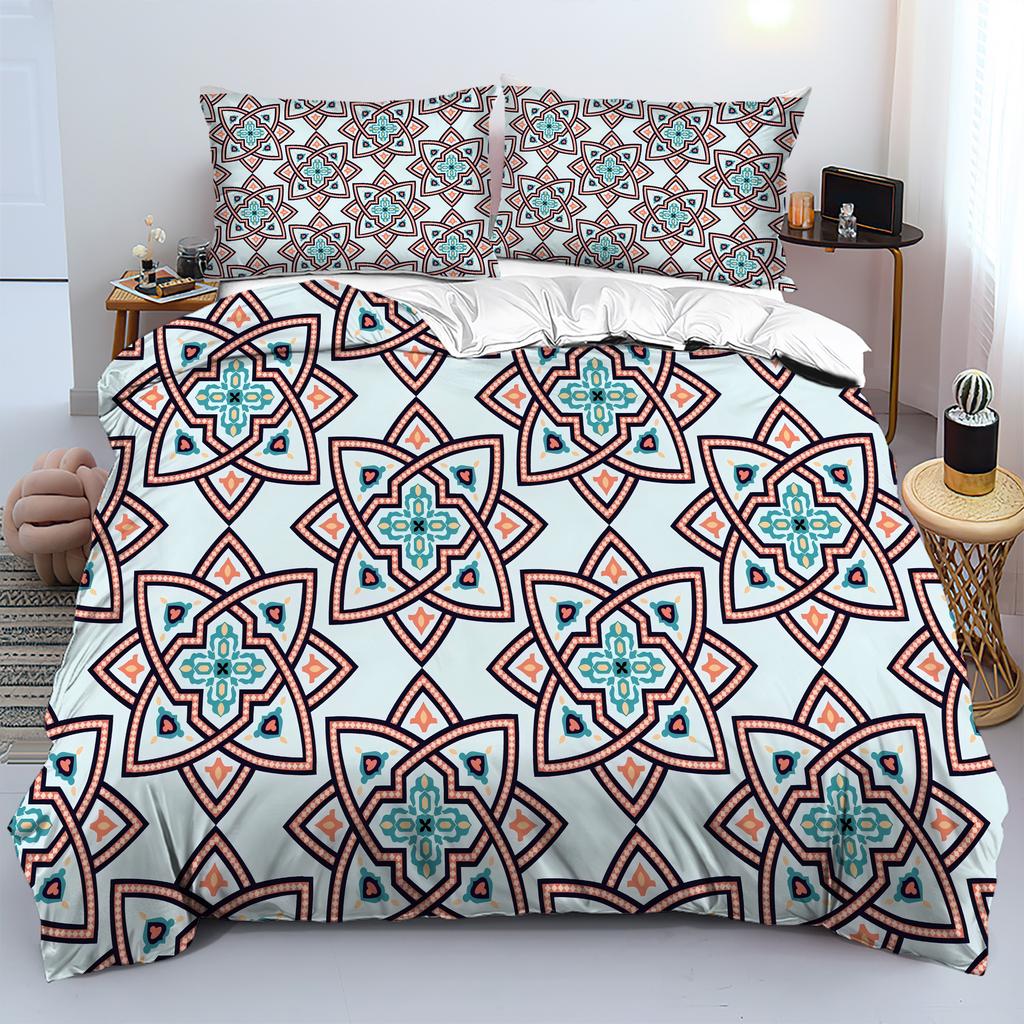 Mandala Floral 3D Print Bedding Set Elegant Luxury Bohemian Style Duvet Cover Soft Comfortable Polyester Quilt Cover Pillowcases