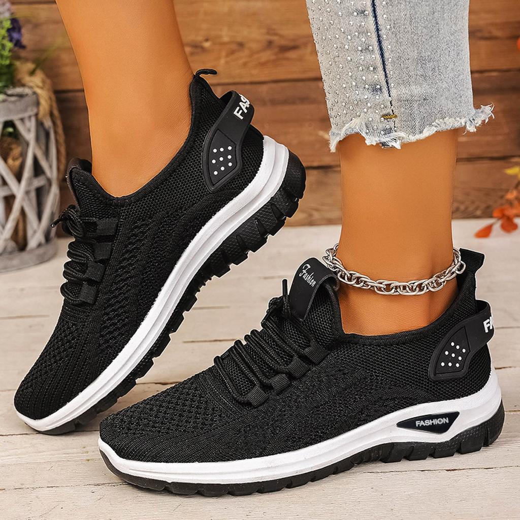Sneaker Wedge Heels for Women Women's Mesh Breathable Lightweight Shoes Fashion Casual Lace Up Soft Sole Womens Shoes Slip on