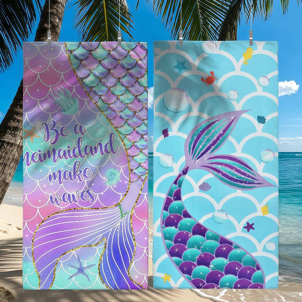 The Enchanting Mermaid Shines Towel Quick Drying Beach Towels Are Suitable For Swimming Pools Camping Yoga And The Gym
