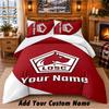 LOSC Lille Pattern Bedding 3Pcs Set Custom Name, Bed Sheet And Pillowcases For Home Bedroom
