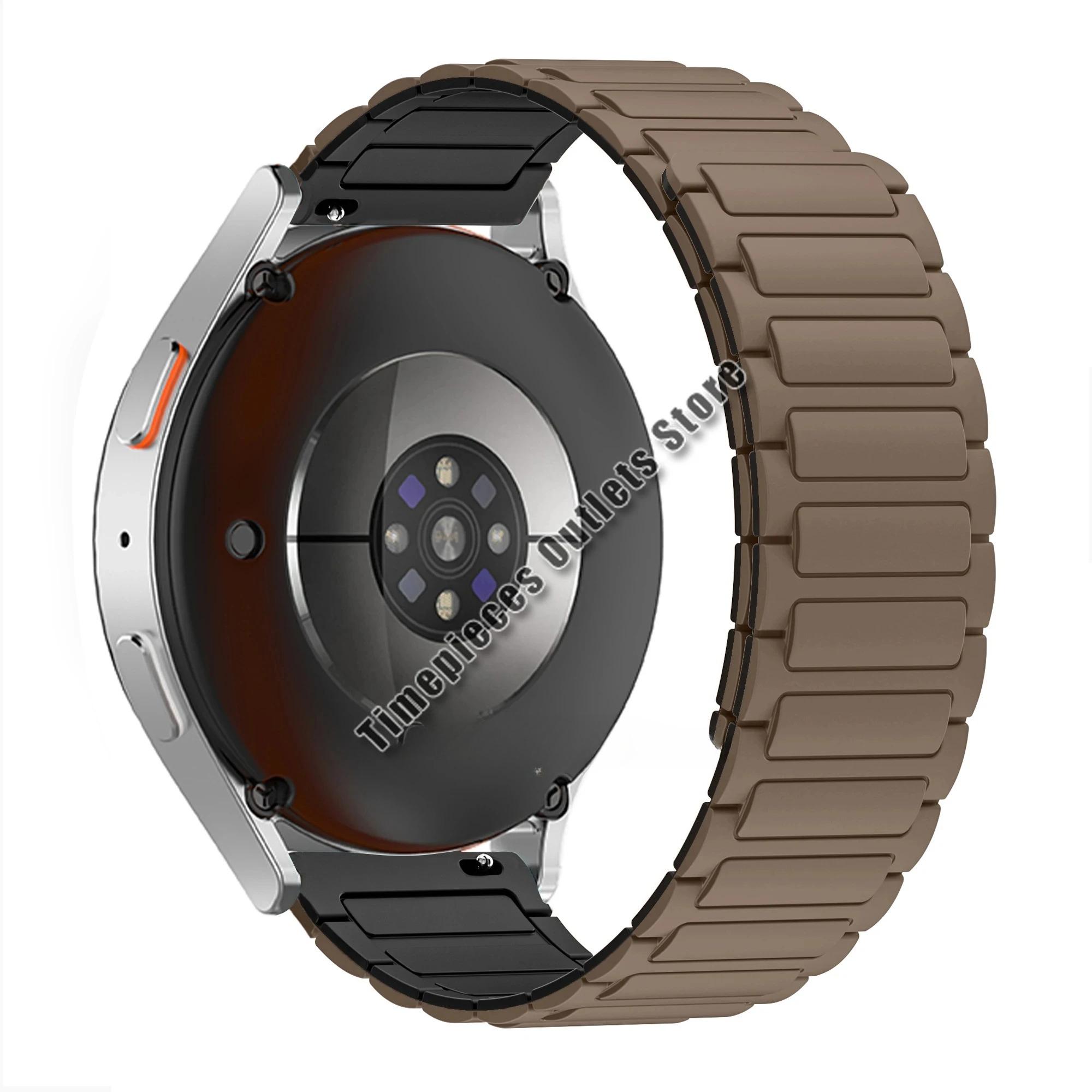 

20MM 22MM Магнитный силиконовый ремешок для Samsung Galaxy Watch 7 FE 6 5 4 40/44мм Classic 5Pro Ремешок для Huawei Watch 5 GT5 Pro 46MM 22mm