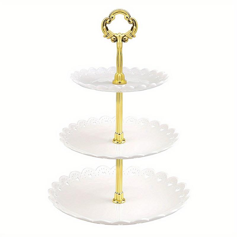 1PACK three-layer cupcake holder, European ruffle or lace dessert tower tray for tea parties, proms and weddings
