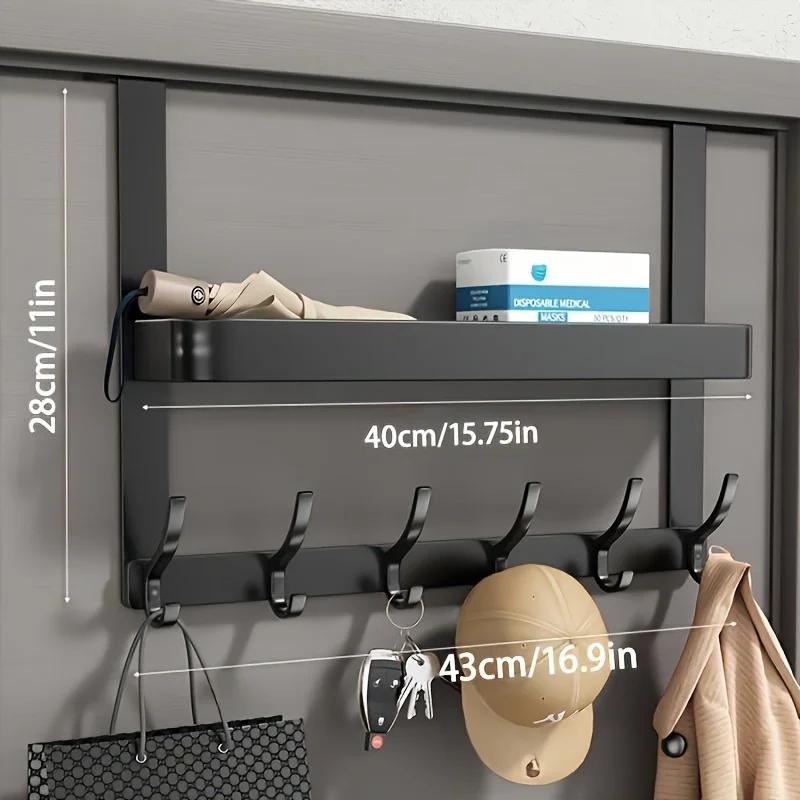 Multi-functional hanging hook storage rack behind the door, bathroom storage rack, coat rack, towel rack, home bedroom bathroom