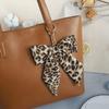 Polyester Leopard Print Keychain Zinc Zinc Zinc Alloy Keyring Accessory Y2K Style Bow Bag Charm  Wallets
