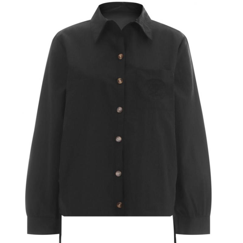 Shop Women Collar String Shirt Navy Gg Wnb 11804
