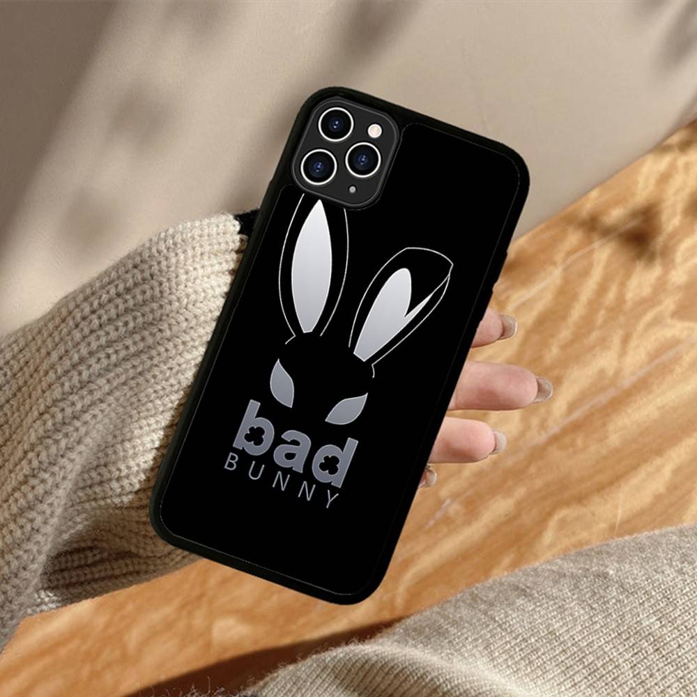 B-Bad Bunny Art Phone Case For IPhone 17 16 15 14 13 Plus 12 11 Pro Max PC+TPU Cases Back Cover