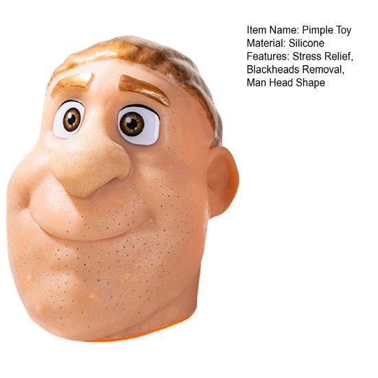 Man Hoofd Puistjes Knijpen Speelgoed met Pincet Angst Stressverlichting Acne Knijpen Reiniging Fidget Speelgoed Mee-eters Verwijdering Decompressie Sensorisch Speelgoed