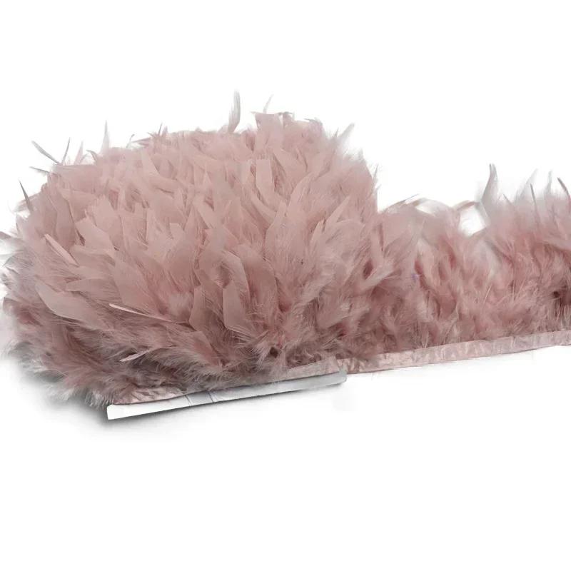 Colored Fluffy Turkey Feathers Trim Tassel Fringe Ribbon Marabou Feather Tape Boa Sewing Costume Clothing Accessories Decoration