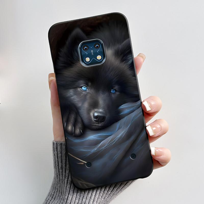 Jelly Color Simple Black Case For Nokia XR20 Popular Little Girl Viral Lucky Pattern Shell With Shockproof Bumper Soft Cover