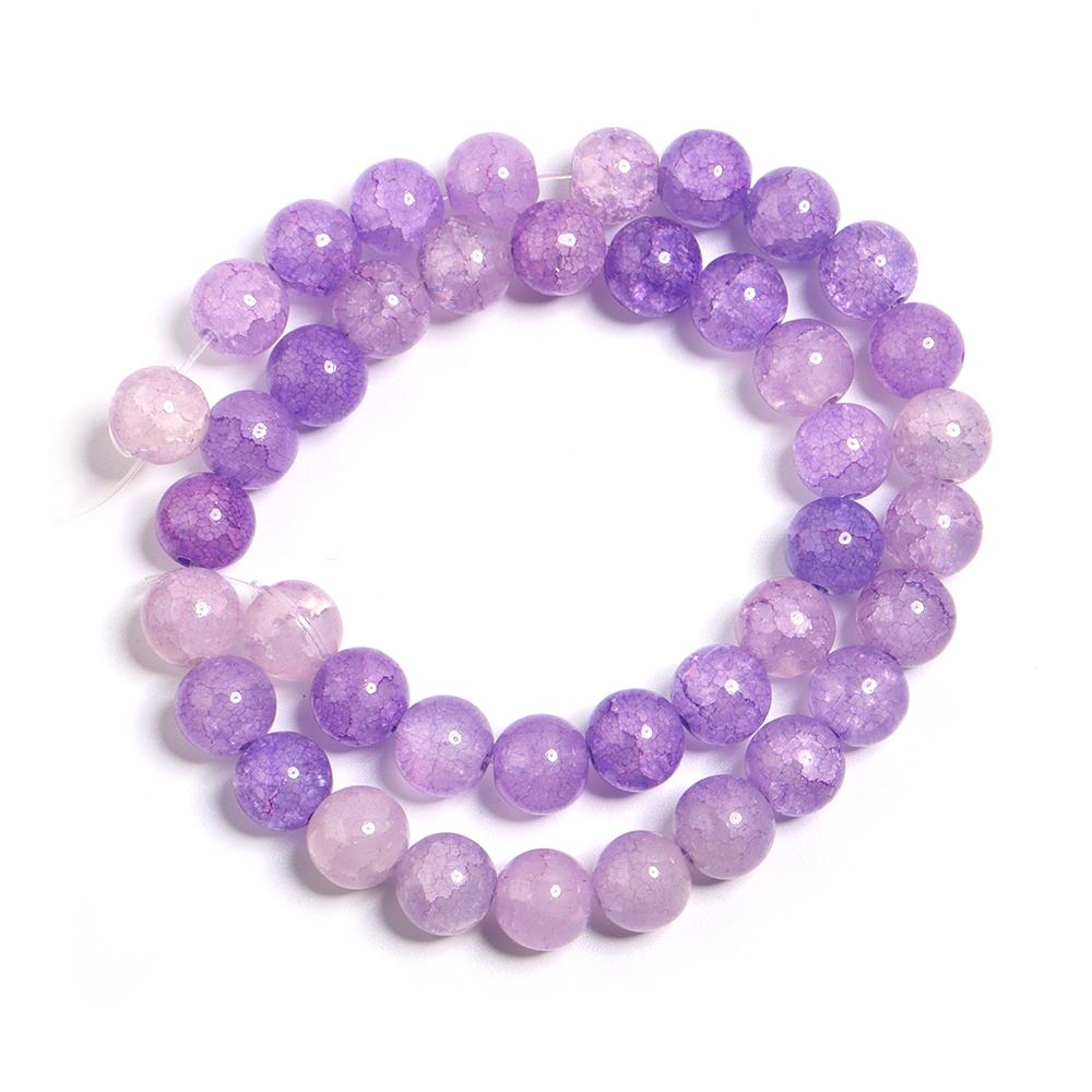 1 Strand 8 10mm Glass Floral Beads Colorful Round Loose Spacer Beads For DIY Charms Jewelry Making Bracelet Necklace Accessories