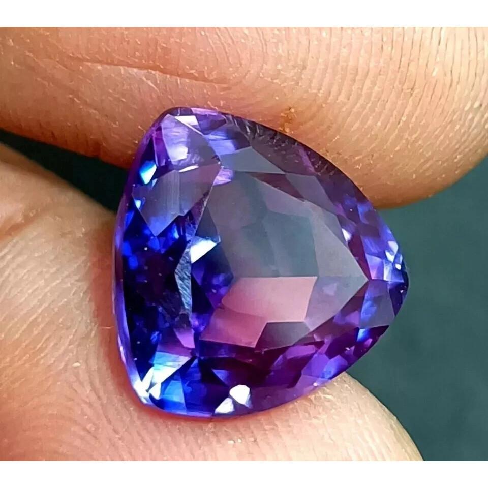 Natural Purple Blue Trillion Sapphire Ceylon 10-12 Ct Beautiful Gemstone