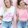 Team Bride Matching T-Shirts Diamond Ring Graphic Tees Bachelorette Hen Party Summer Short Sleeve O Neck Tops for Bridesmaids