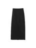 Women's Black Gold Velvet High Waist Slit Skirt - Elegant Mid-Length Tube for Spring/Autumn 2026