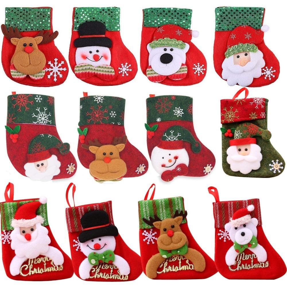 1Pcs Christmas Decoration Cartoon Socks Xmas Tree Hanging Ornaments Merry Home Room Decor Gifts New Year Happy Navidad Supplies