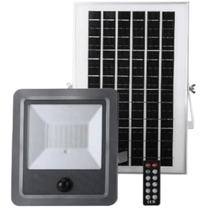 Solcelleprojektor - EDM - 31862 - 100 W - 1200 lm - Bevegelsessensor