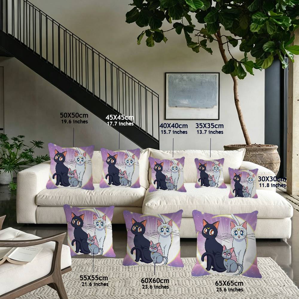 Cute For ailors M-Moon Comfortable soft Pillow Case for Sofa Living Room Home Decor Protective Covers
