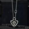 Collier pendentif engrenage mécanique rotatif, Collier engrenage punk rétro
