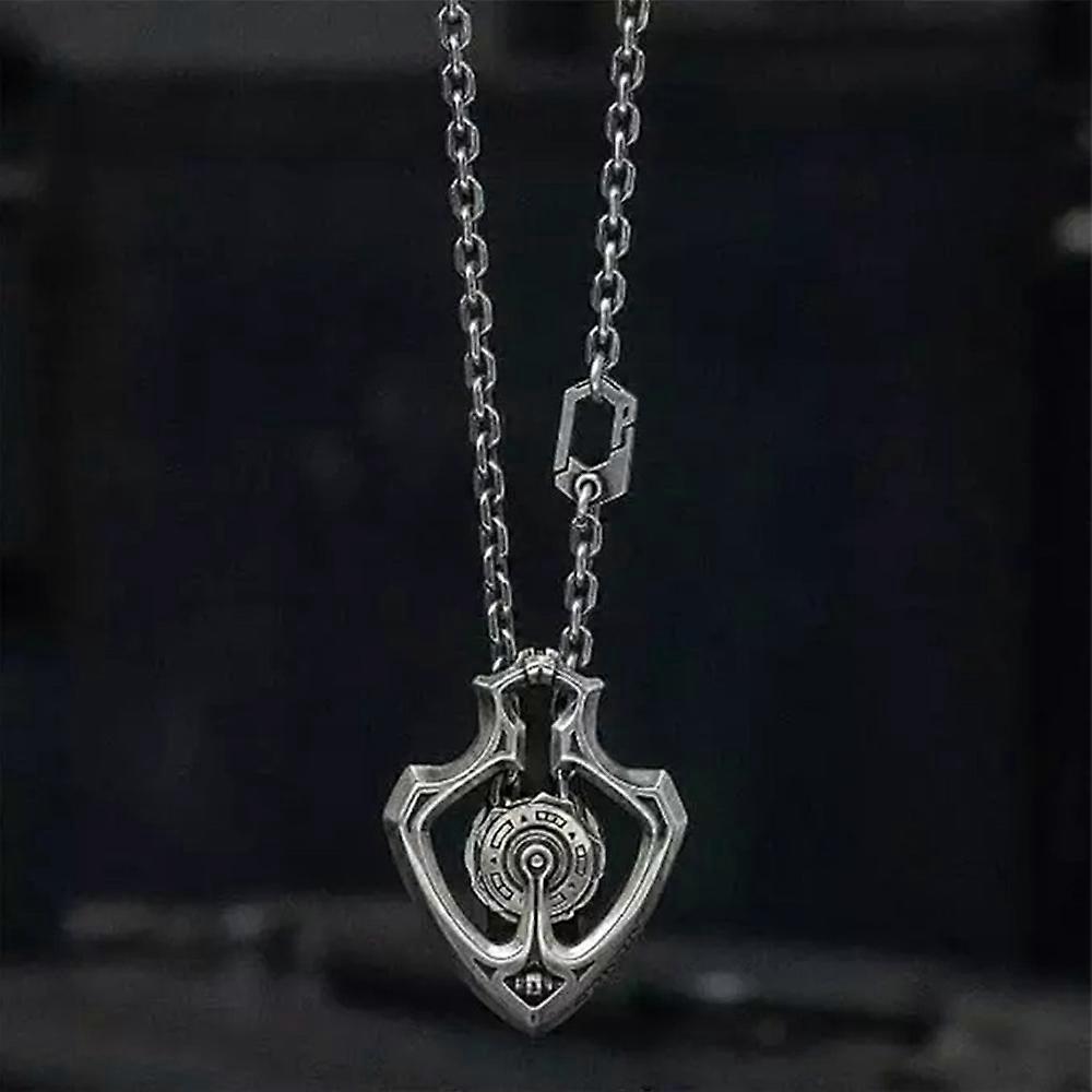 Collier pendentif engrenage mécanique rotatif, Collier engrenage punk rétro