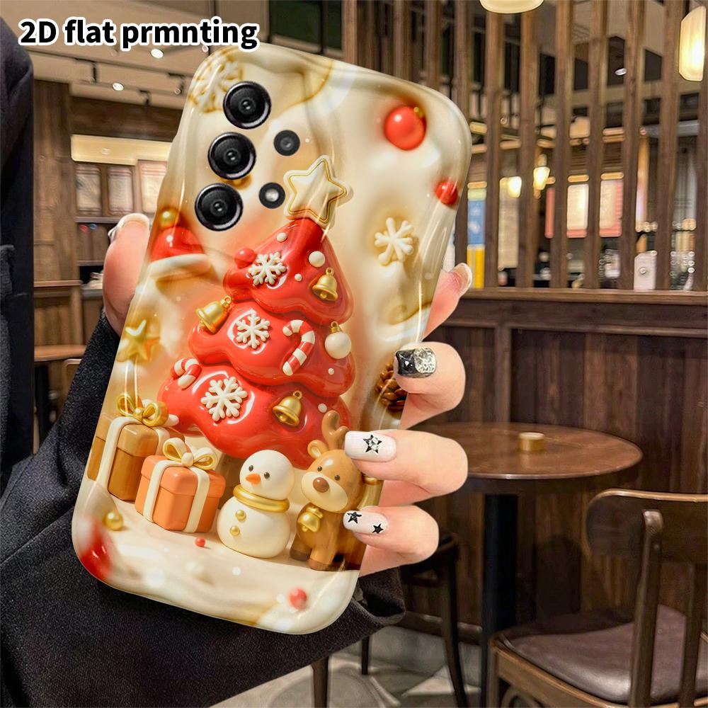 Phone Case: 2D flat, suitable for Samsung Galaxy A34 A35 M05 M06 S20 S22 S21 FE Plus 5G protective cases, Christmas mini scenes, a perfect holiday gif