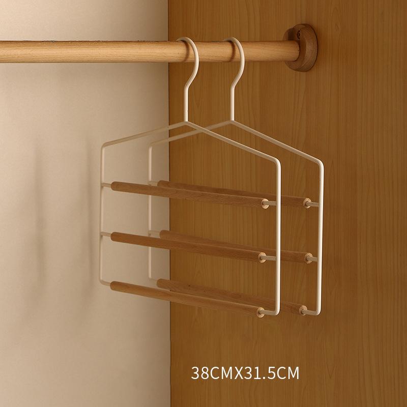 

Кованые деревянные вешалки для брюк, вешалки для брюк Multi Tie, многослойные джинсы Light Luxury белый