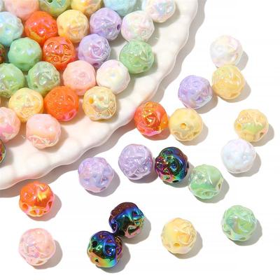 500 Stück Acryl Milchserie Kleine Wollblumenkugelperlen für DIY Halskette Armband Ohrring Schmuckherstellung