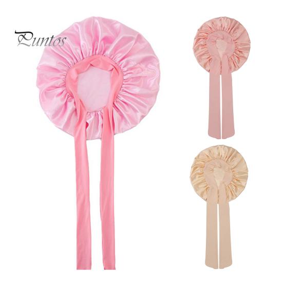Women Nightcap Satin with Adjustable Elastic Tie Band Hair Protection Bathing Makeup Exercise Hat Sleeping Bonnet Night Sleep Shower Cap