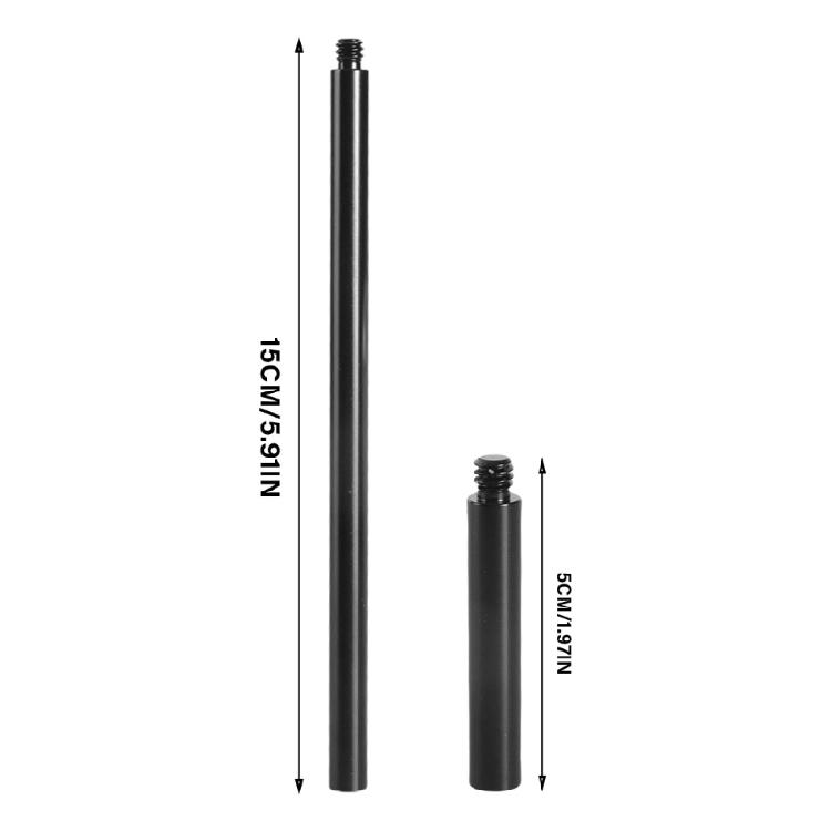 Professional Tripod Extension Rod for Camera Support Tripods and Monopods Stabilizers with 1/4" Screw Thread Aluminum