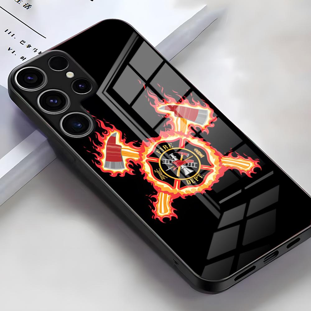 Fire Department Logo Phone Case For Samsung S26 S25 Edge Ultra S23 S22 S21 S20 Ultra Plus S24 Fe A54 A53 A25 Glass Cover