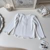Girls' Korean Style Bow Long Sleeve Top for Autumn & Spring - BQB005