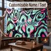 Manta Geométricas Abstratas com Nome Personalizado Manta Macia e Aconchegante para Casa Sofá Cama