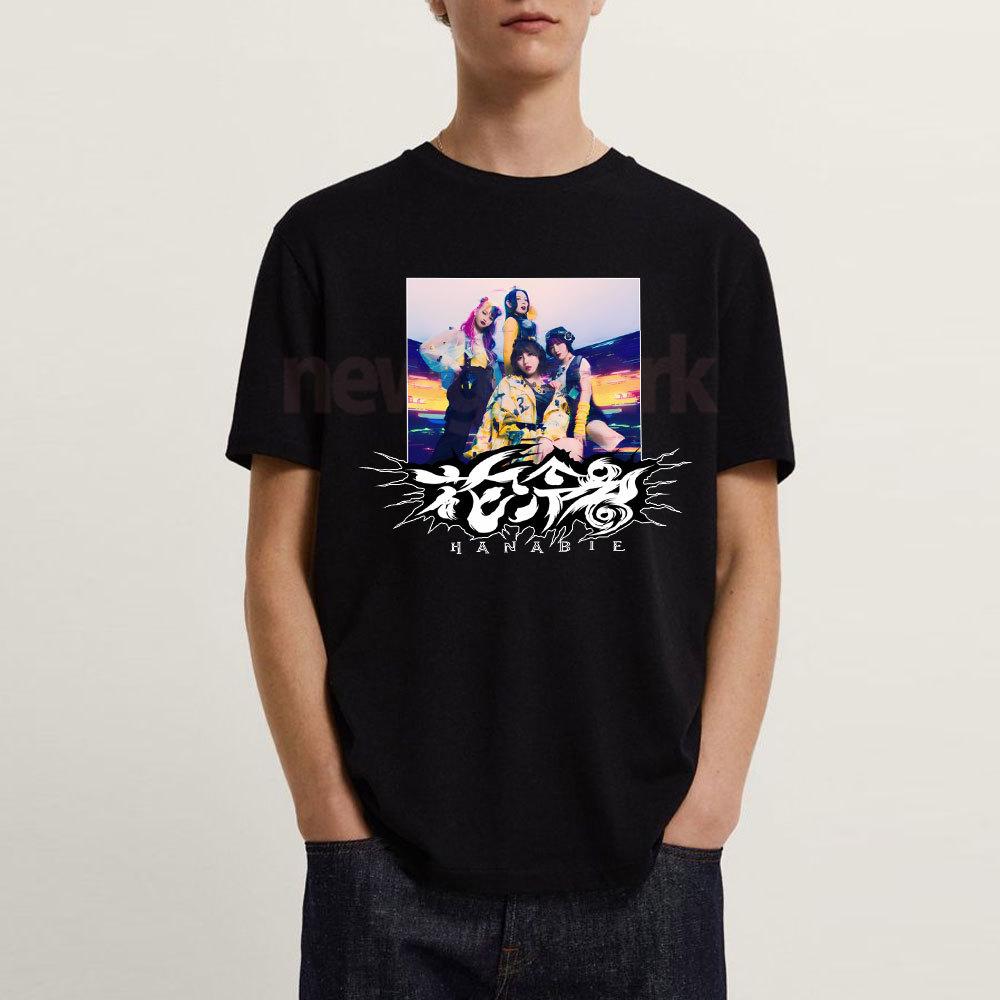 Japanische rein weibliche Metalcore Band Hanabie T-Shirt Frau Mann Fans Vintage Heavy Metal Baumwolle Grafik T-Shirts Freizeit Kurzarm