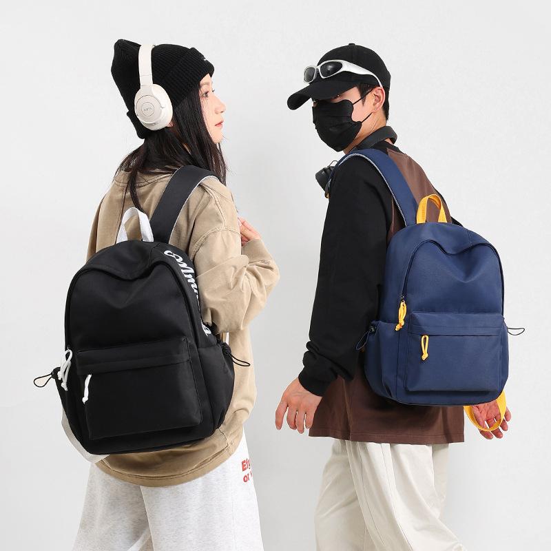 Schoolbag Women's Backpack, Letter Casual Backpack, High Aesthetic Value School Bag, Versatile Simple Student Korean Style Large Capacity Backpack