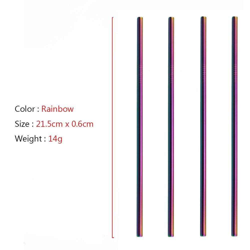 

1/2/4 шт. многоразовая металлическая соломинка из нержавеющей стали 304, металлическая соломинка с чистящей щеткой для кружек, 20/30 унций, аксессуар для барной вечеринки 4pcs разноцветный