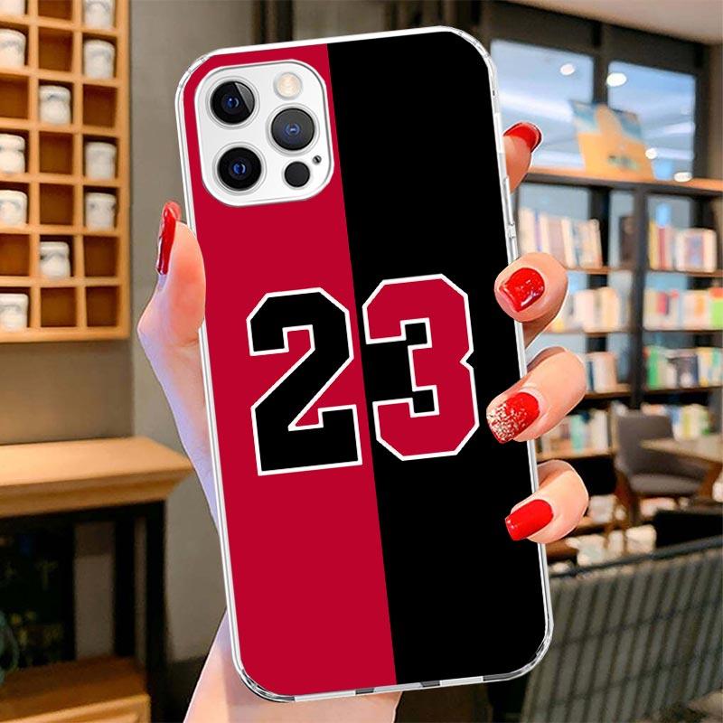 Basketball 23 24 8 Number Cover Phone Case For iPhone 16 17 Air 15 14 Pro Max 16E Phone Case 13 Mini 12 11 7 SE 8 Print Pattern