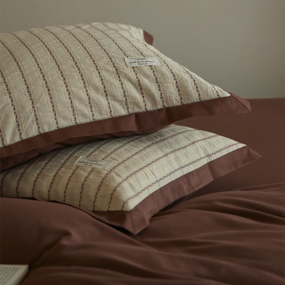 Four-piece Set of Pure Cotton Bedding, Jacquard Contrasting Color Quilt Cover, Bed Sheet Pillowcase Set