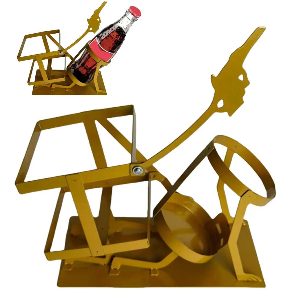 Skull Wine Bottle Stand Steampunk Style Drink Stand Skull Skeleton Design Wine Holder for Home Kitchen Bar Table Decoration