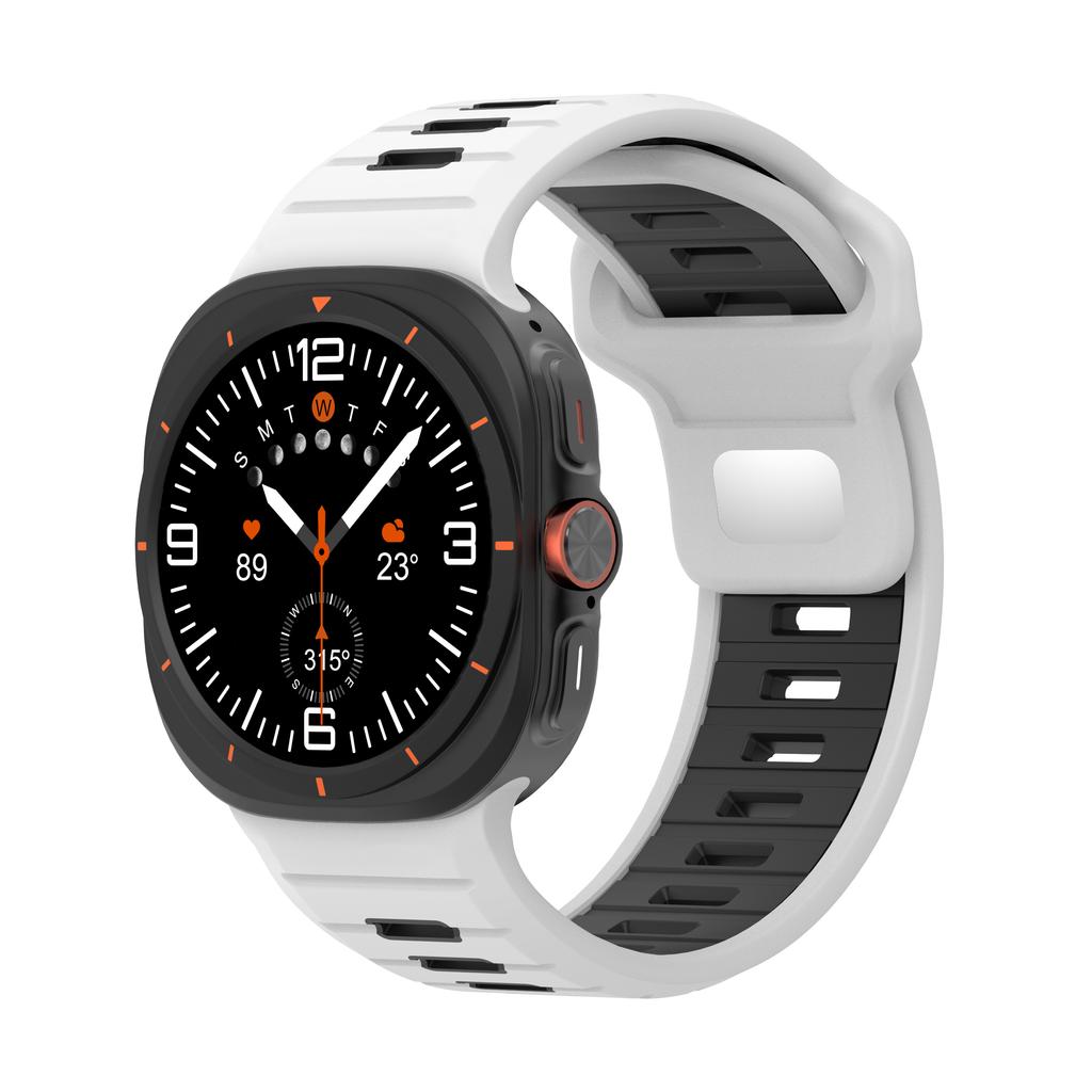 Sports Silicone Strap For Samsung Galaxy Watch Ultra 47mm Soft Loop Two Color Band For Samsung Galaxy 7 Ultra No Gaps Watchband