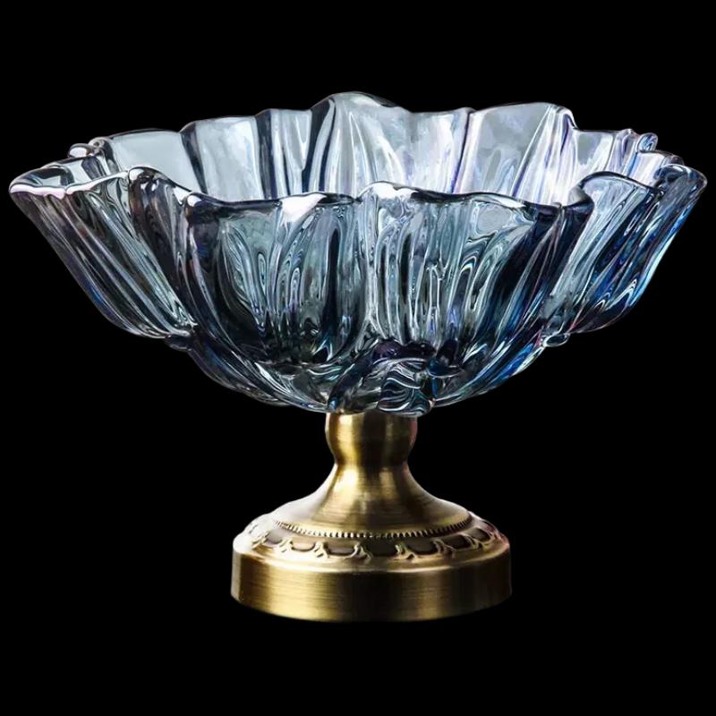 Flavinmci Double-Layer Crystal Glass Fruit Plate