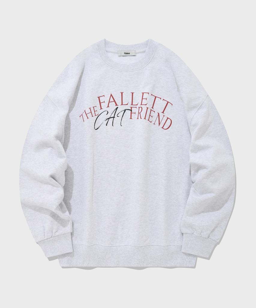 FALLETT Cat Friends Sweatshirt Light Gray