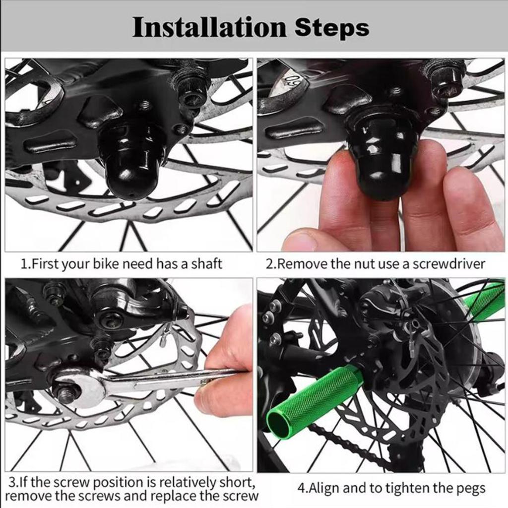 2Pcs/pack Cyclings Pegs Aluminum Alloys Bikes Foot Peg for Kids Adult Rear Feet Pedal for Mountain Bikes Foot Stunts Pegs