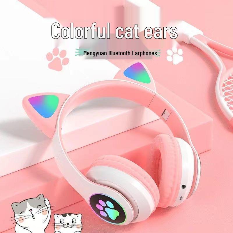 Luminous Cat Ear Bluetooth Wireless Over-Ear Headphones STN-28 - Cute Series