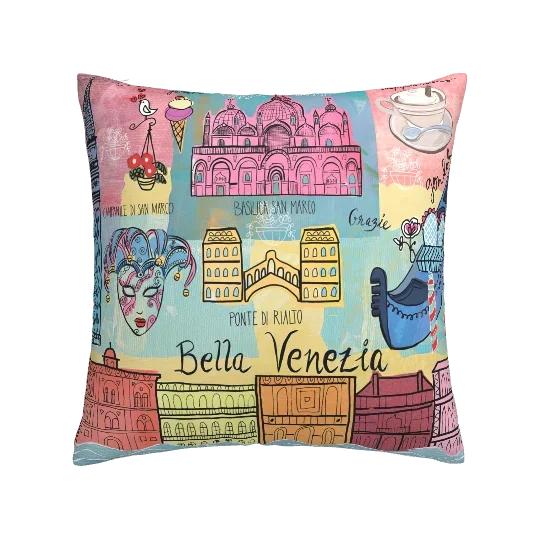 Nordic Graffiti Cushion Cover, Linen Pillow Cover, Sofa Cushion Cover Decoration 40x40 45x45 50x50 60x60, Can Be Customized